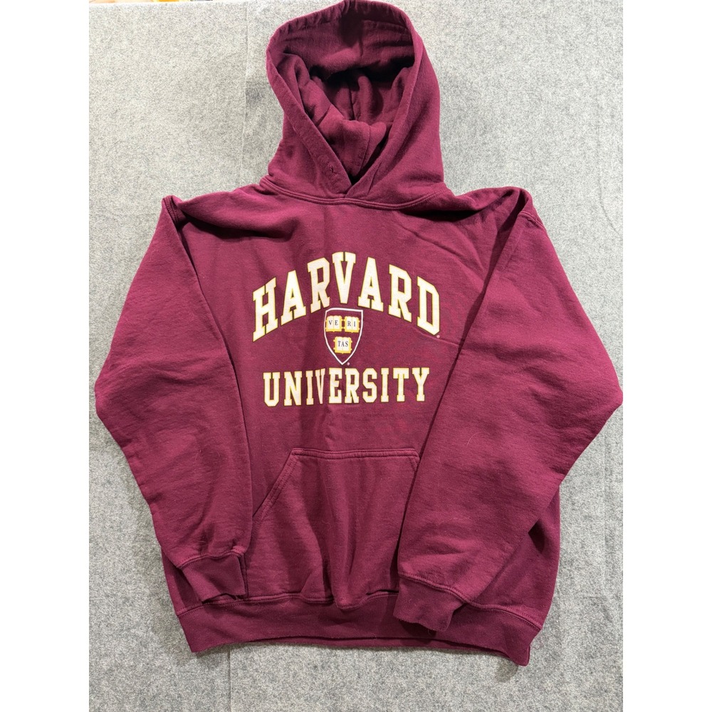 Gildan Harvard University Heavy Blend Maroon Hoodie Sweatshirt Mens Medium